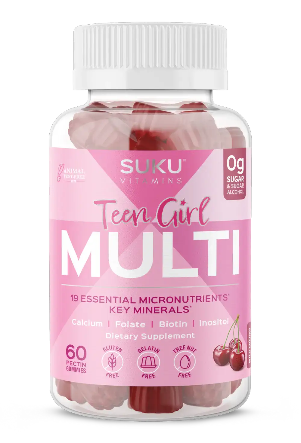 SUKU Vitamins Teen Girl Total Multi 60 Gummies | Sugar-Free Multivitamin for Teen Girls