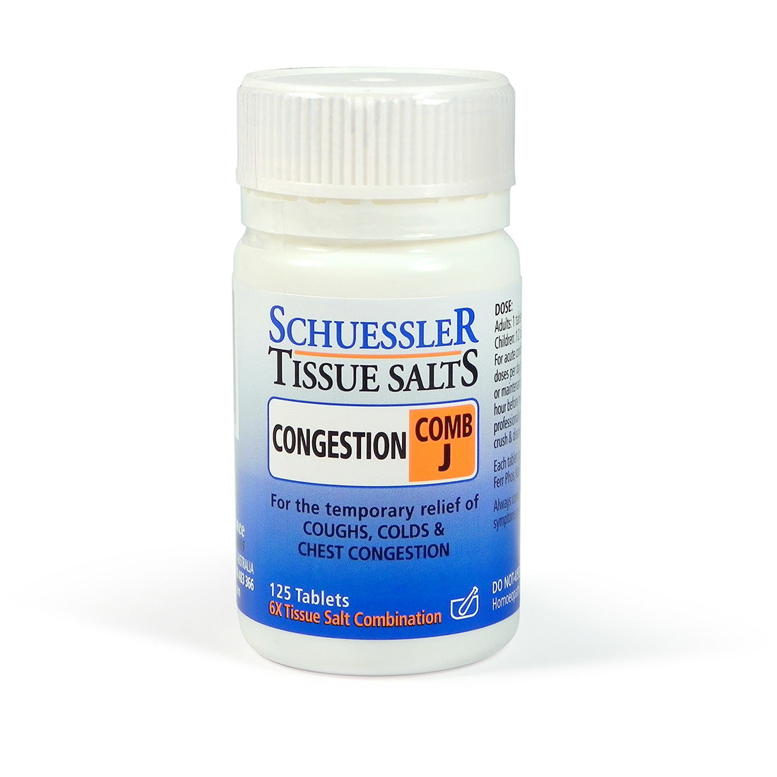 Schuessler Tissue Salts 125 Tablets – Comb J bronchitis,catarrh,colds,Congestion,coughs,issues,runny nose,Schuessler,sneezing,tablets,tissue salts