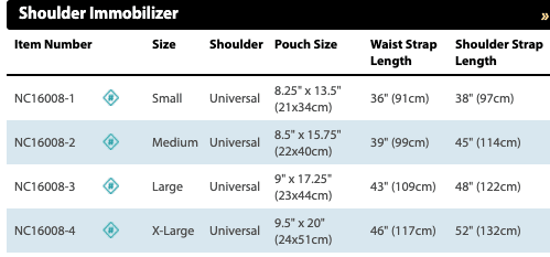 Shoulder Immobilizer Sling With Foam Padded Waist And Shoulder Straps issues,sling