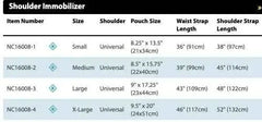 SHOULDER IMMOBILIZER SLING WITH FOAM PADDED WAIST AND SHOULDER STRAPS