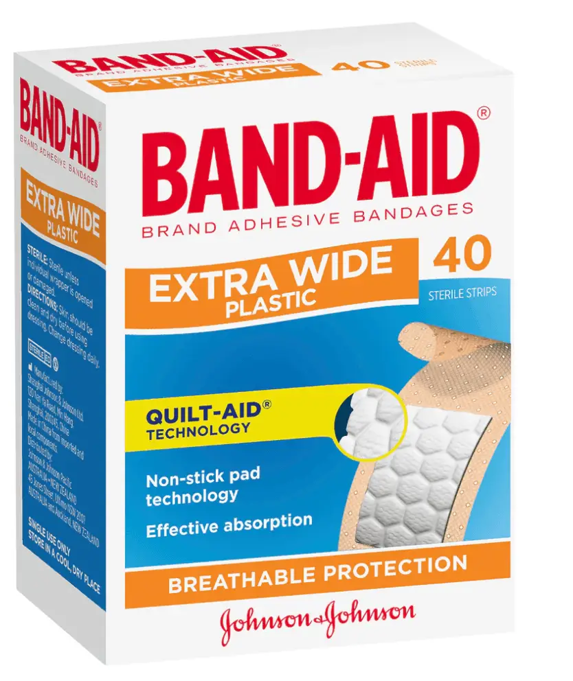 Band-aid Breathable Strips Wide 40 band-aid,band-aid blister,bandage,bandages,BANDAID,cohesive bandage,crepe bandage,cushioned bandages,eab bandage,elastic bandage,issues