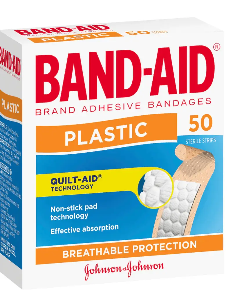 Band-aid Plastic Strips 50 band-aid,band-aid blister,bandage,bandages,BANDAID,cohesive bandage,crepe bandage,cushioned bandages,eab bandage,elastic bandage,issues
