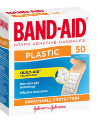 Band-aid Plastic Strips 50 band-aid,band-aid blister,bandage,bandages,BANDAID,cohesive bandage,crepe bandage,cushioned bandages,eab bandage,elastic bandage,issues