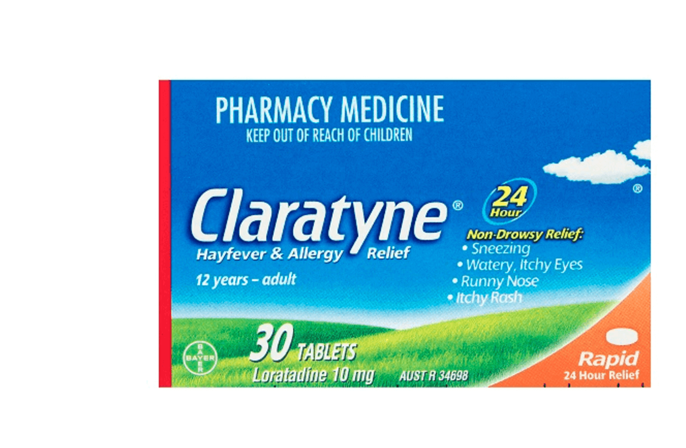 claratyne rapid tabs 10mg 30 tabs allergy,allergy eyes,hay fever,hayfever,Hypoallergenic,issues,sneezing
