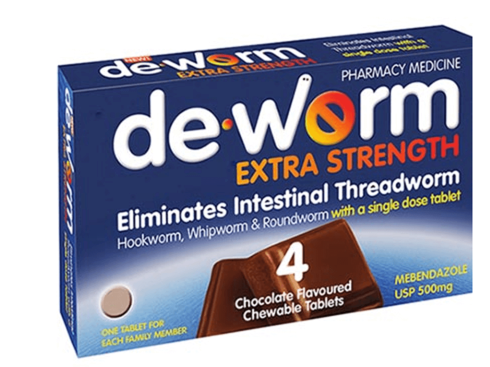 de worm choc chewable 500mg pk 4