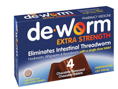 de worm choc chewable 500mg pk 4