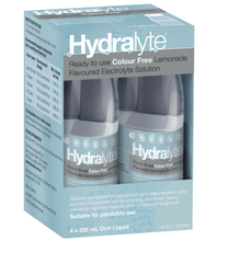 Hydralyte Lemon Flavoured Electrolyte Solution 4 x 250ml dehydration,electrolyte,hydralyte,issues