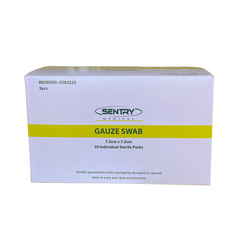 Sentry Gauze Swabs Sterile 8 Ply - 7.5CM X 7.5CM Pkt 3