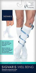 SIGVARIS Diabetic Sock comfort and protection,compression free foot,diabetic sock,heels and toes,issues,low friction toe seam,People with diabetes,prevents pinching,soft stretchable knit,Thick padded soles