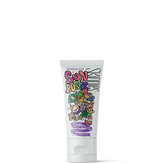 Sun Busters sunscreen tube with colorful design on a white background