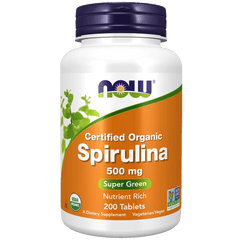 Now Spirulina (Certified Organic), 500mg boost energy production,cardiovascular health,Cellular Energy Production,Chlorophyll,cholesterol,cholesterol levels,detox,detox heavy metals,Detoxification,Detoxification Digestion,Detoxifying,energy production,Flu