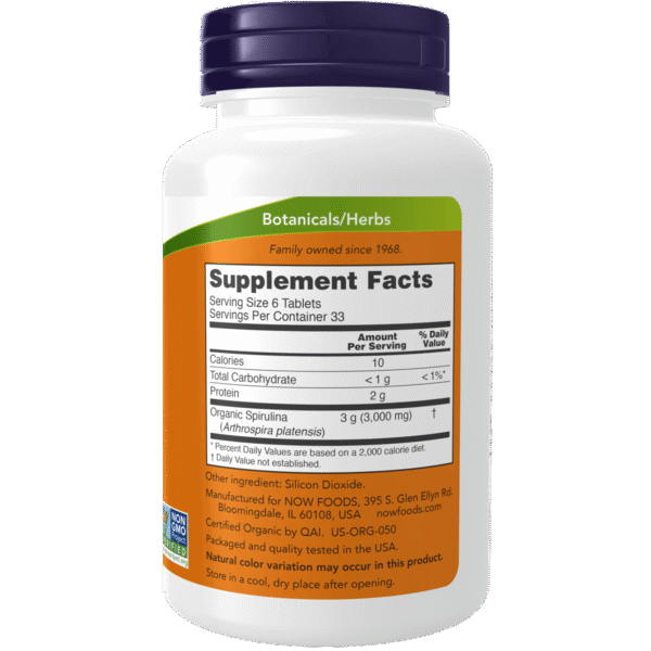 Now Spirulina (Certified Organic), 500mg boost energy production,cardiovascular health,Cellular Energy Production,Chlorophyll,cholesterol,cholesterol levels,detox,detox heavy metals,Detoxification,Detoxification Digestion,Detoxifying,energy production,Flu