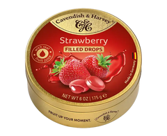 Cavendish & Harvey Strawberry Filled Drops Soft-Filled Center Premium Candy Tin 175g