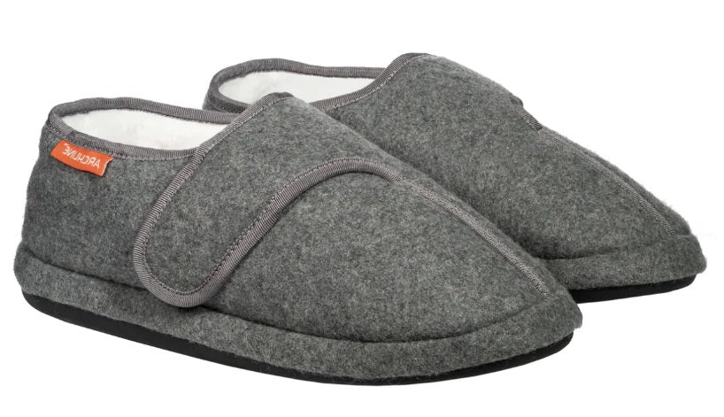 Archline Orthotic Slippers Plus, Adjustable, Grey Marl