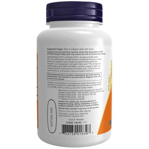 Now Super Omega 3-6-9 1200mg 90SG boost energy production,cardiovascular health,Cellular Energy Production,Chlorophyll,cholesterol,cholesterol levels,detox,detox heavy metals,Detoxification,Detoxification Digestion,Detoxifying,energy production,Flush free