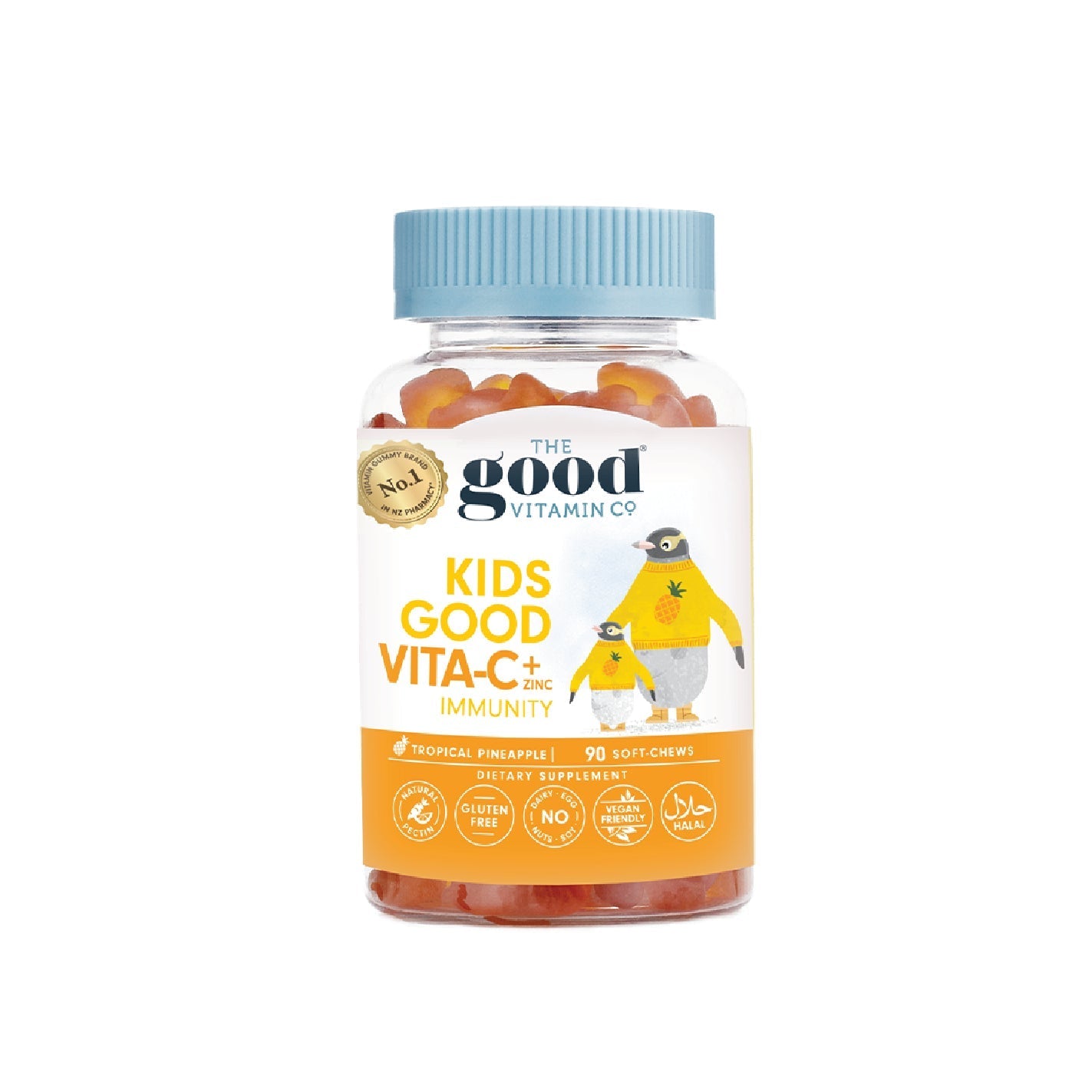 The Good Vitamin Co Kids Vitamin C Zinc Gummies Tropical Pineapple 90 Soft-Chews