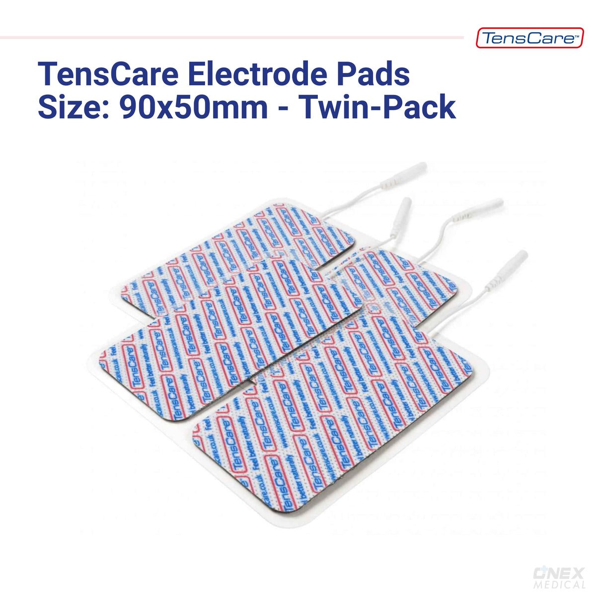 TensCare Ova+ Electrode Pads 90x50mm Reusable Two Pads for TENS EMS IFT Machines Large Area Pain Relief Gentle on Skin