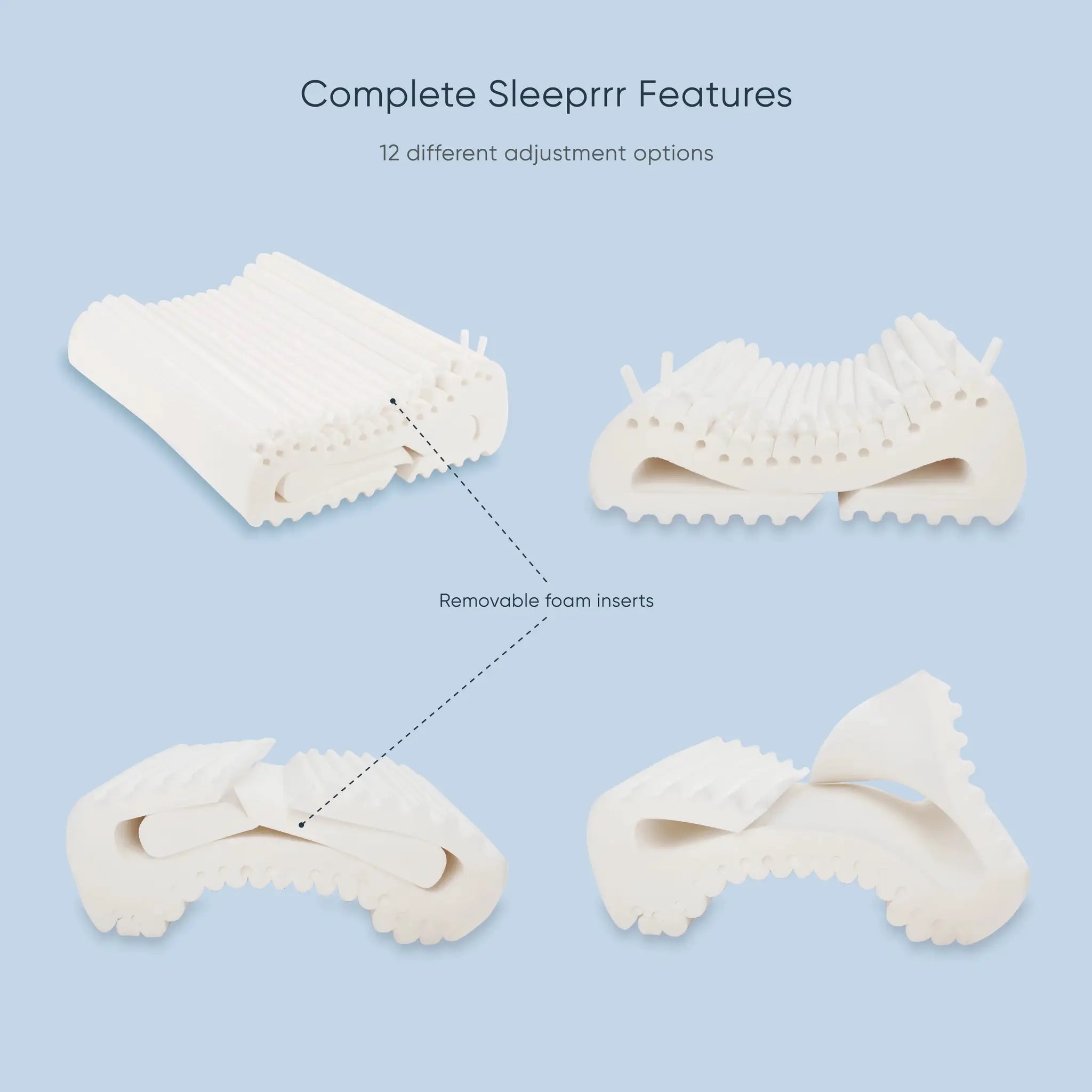 Complete Sleeprrr Memory Foam Pillow Cervical Neck Support Pillow Removable Foam