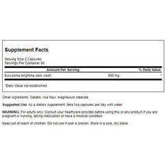 Swanson Tongkat Ali Energy And Vitality Herbal Supplement (400 mg Per Capsule, 120 Capsules)