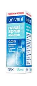 Univent Nasal Spray 15 ml cold,cold &flu,cold and cough,cold and flu,coldandcough,coldandflu,issues,nasal,nasal congestion,nasal spray,nasal wash,post nasal drip,REX medical ltd,runny nose
