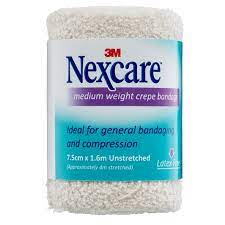 Nexcare Medium Weight Crepe Bandage 7.5cm x 1.6m crepe bandage,issues,nexcare