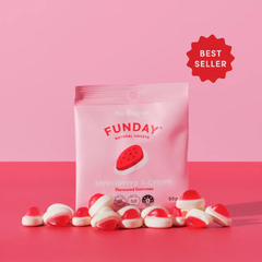 Funday Natural Sweets Strawberry & Cream 50g | Sugar-Free Strawberry Cream Gummies