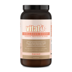 Vital Collagen Boost Vegan Protein Blend Cacao 500GM Active Recovery Plant Formula,Active Recovery PlantFormula,advanced recovery,collagen,collagen Boost,collagen formula,Collagen Protein,Collagen Protein Chocolate,collagen repair,collagen support,Comfort