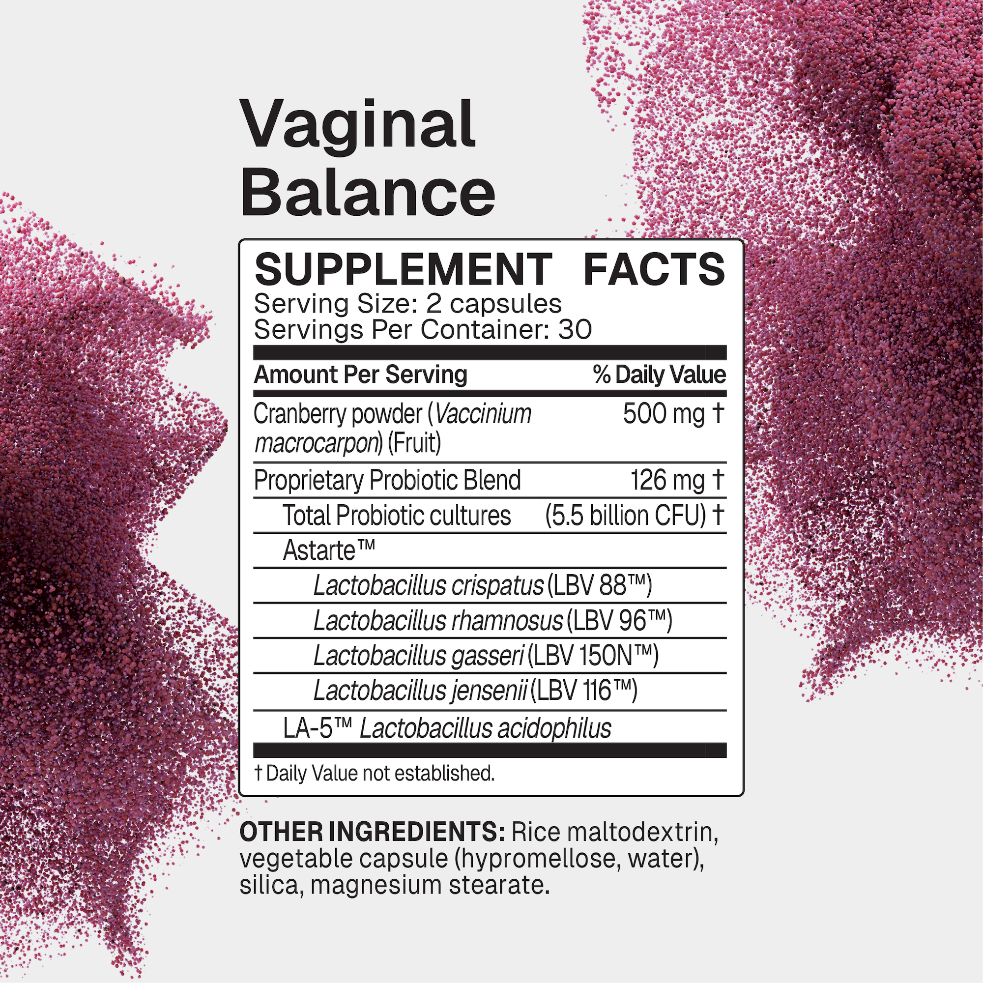 Microbiome Labs Vaginal Balance 60 Capsules supplement facts