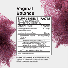 Microbiome Labs Vaginal Balance 60 Capsules supplement facts