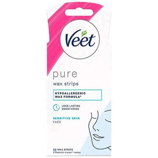 Veet Pure Cold Wax Strips Face 20s face,hair care,hair removal,hair removal cream,hair remover,issues,Veet Face 20 Wax Strips,wax
