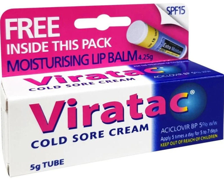 Viratac Cold Sore Cream 5g Aciclovir 5%