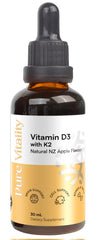 Pure Vitality Deer Antler Vitamin D3 with K2 Drops 30ml