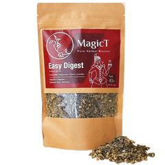 MagicT Easy Digest 40g antioxidant,antioxidant blend,Cardamom,Chamomile,Cinnamon,Digestive support,dried ginger root,Easy Digest tea,Ginger,Ginger and Cinnamon,gorgeous purple flowers,green tea,Green tea buds and upper leaves,highest quality in taste,high