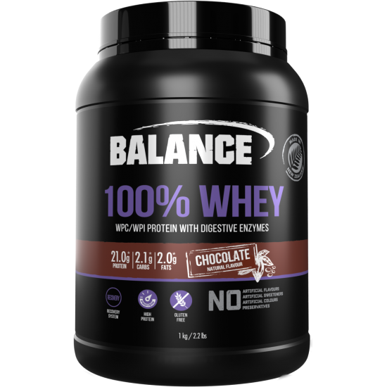 Balance 100 Whey Natural Banana 1kg Pure Protein Powder (Flavors : Banana Flavor/Chocolate/Cookie/Strawberry/Vanilla)