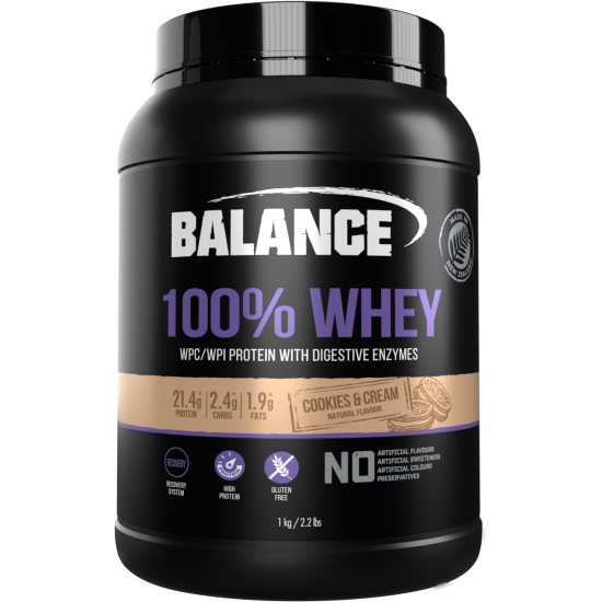 Balance 100 Whey Natural Banana 1kg Pure Protein Powder (Flavors : Banana Flavor/Chocolate/Cookie/Strawberry/Vanilla)