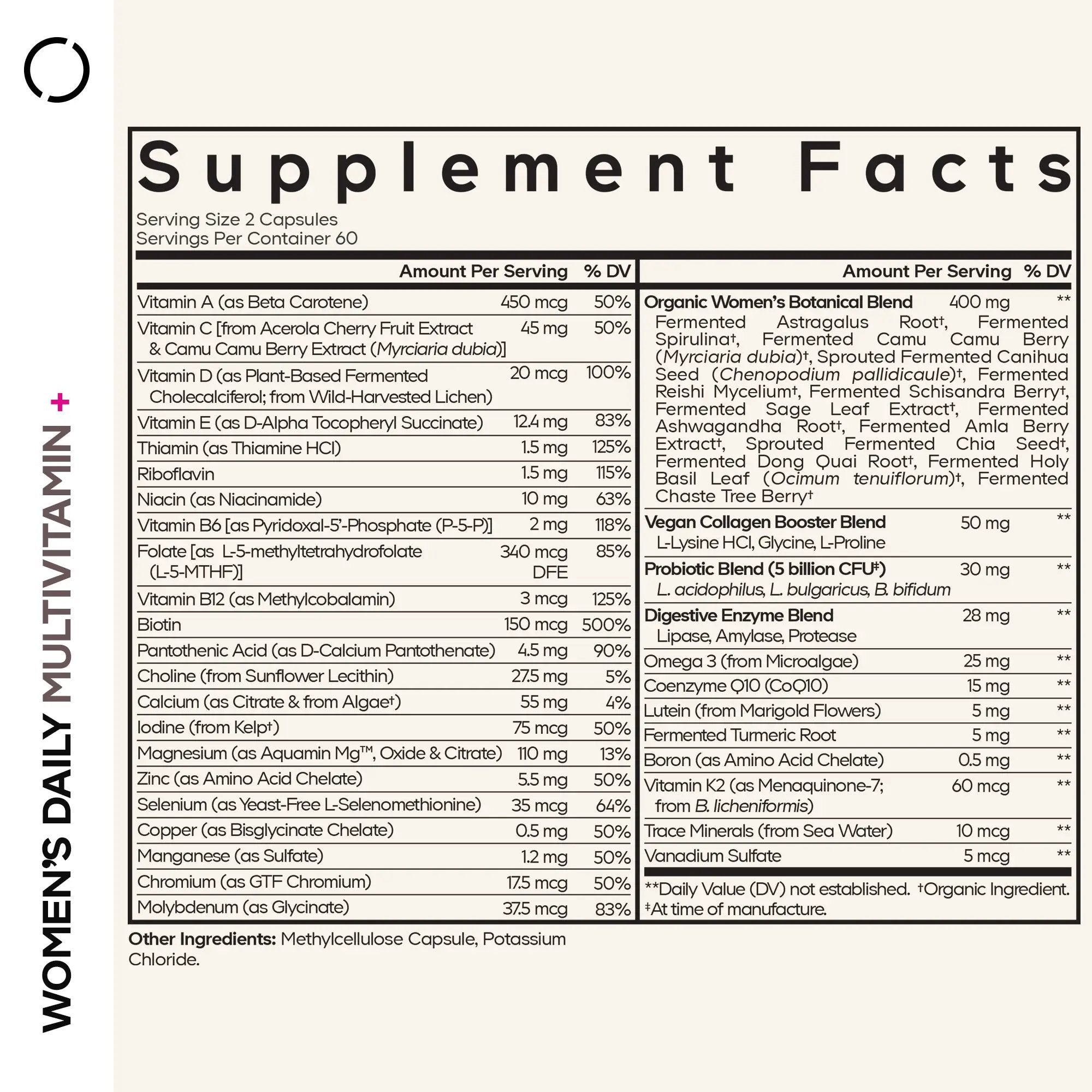Codeage Women's Fermented Multivitamin+ 120 Capsules Hormonal Balance
