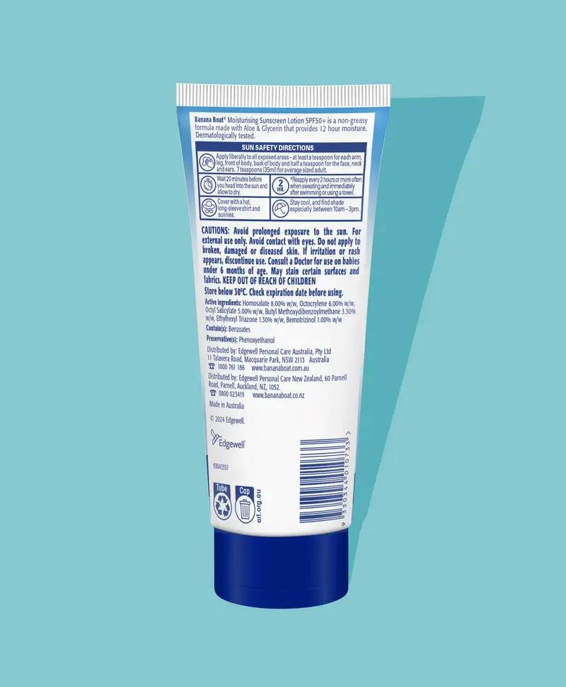 Banana Boat Moisturising Sunscreen Lotion SPF50+ 200g – 12-Hour Moisture & Broad Spectrum Protection
