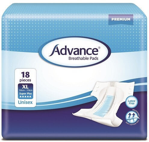 Advance® Breathable Pads anatomically shaped,Breathable Pads,comfort,fast and even absorption,issues,skin dry,super absorbent polymers