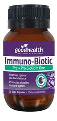Good Health Immuno Biotic 30 Caps Good Health Immuno Biotic,gut probiotics,immune,Immune Defence,immune function,immune health,immune support,immune support and protection antioxidant,Immune System Support,issues,prebiotic,probiotic