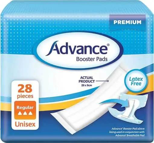 Advance® Booster Pads Absorbent,Booster Pads,comfort,dryness,high quality,issues,layer of protection,neutralise odour,polymers