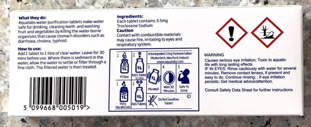 Aquatabs® Water Purification 50 Tablets aqua tabs,aquatabs,disinfection,issues,water tablet