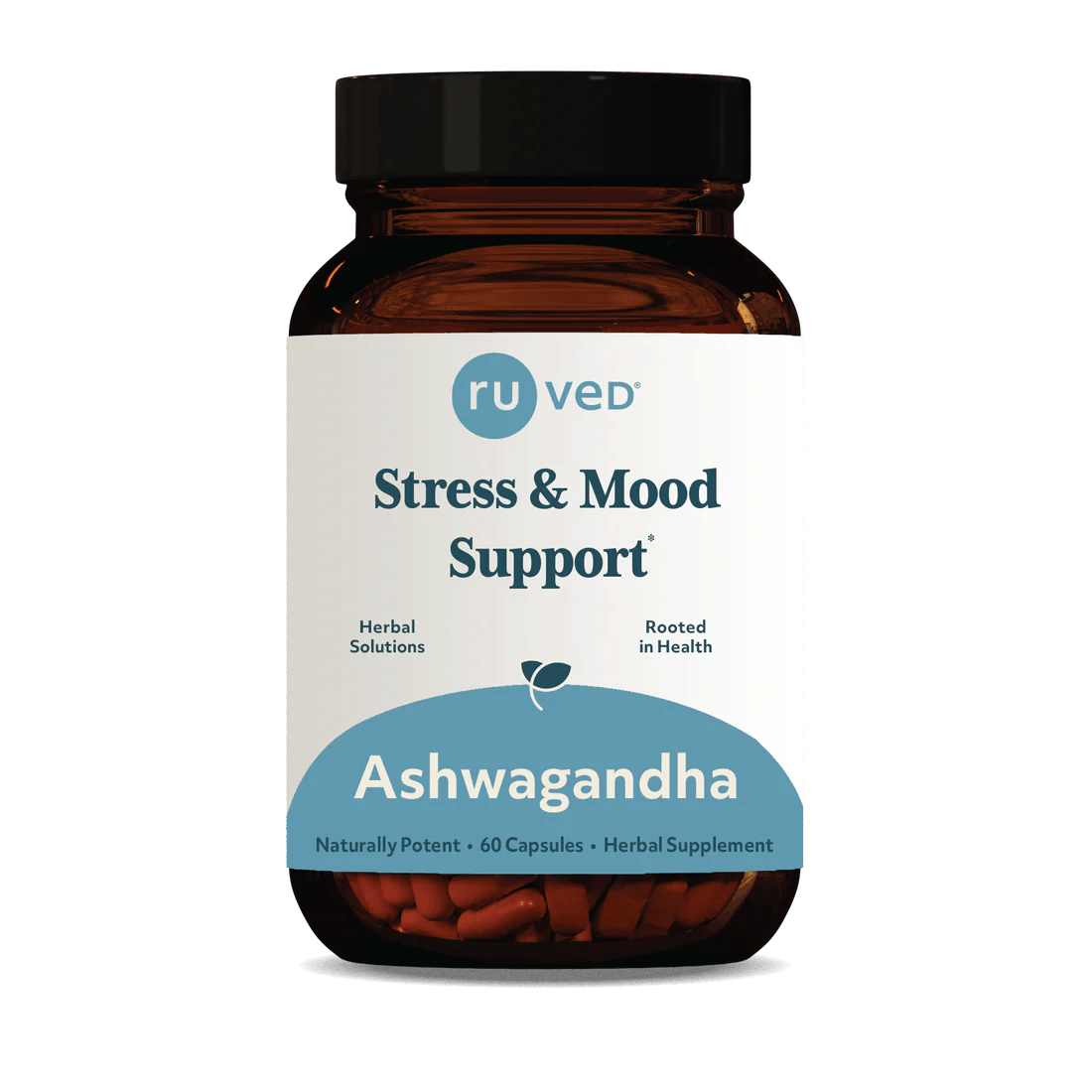 RU Ved Ashwagandha Stress and Cognitive Support 60 Veg Capsules - DominionRoadPharmacy