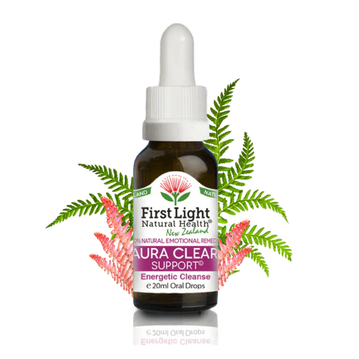 First Light Aura-Clear Support Flower Essence Oral Drops 20ml – Natural Energetic Protection Remedy