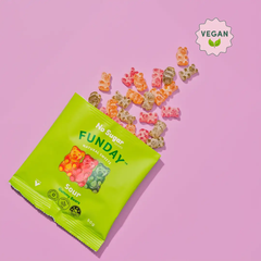 Funday Natural Sweets Sour Vegan Gummy Bears 50g | Sugar-Free Vegan Sour Gummies