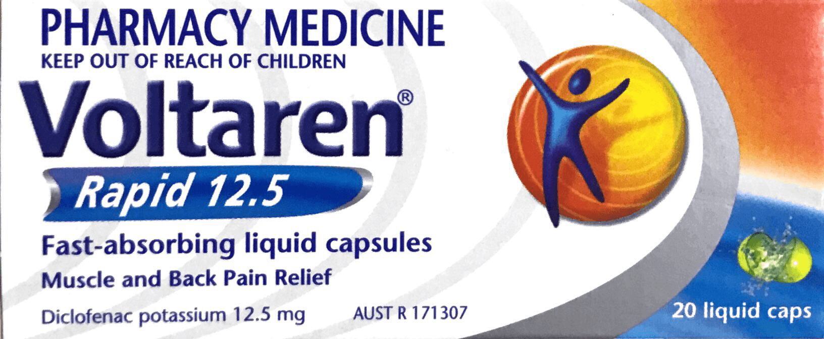 Voltaren Rapid 12.5 - fast absorbing liquid capsules 20 issues,voltaren,voltaren rapid liquid capsules