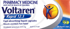 Voltaren Rapid 12.5 - fast absorbing liquid capsules 20 issues,voltaren,voltaren rapid liquid capsules
