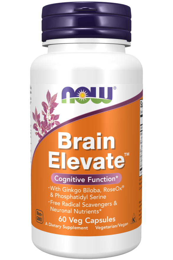 now BrainElevate 60 veg capsules Brain Attention,Brain Health,brain support,issues,Now,Now Products,Now suppl,Now supplements