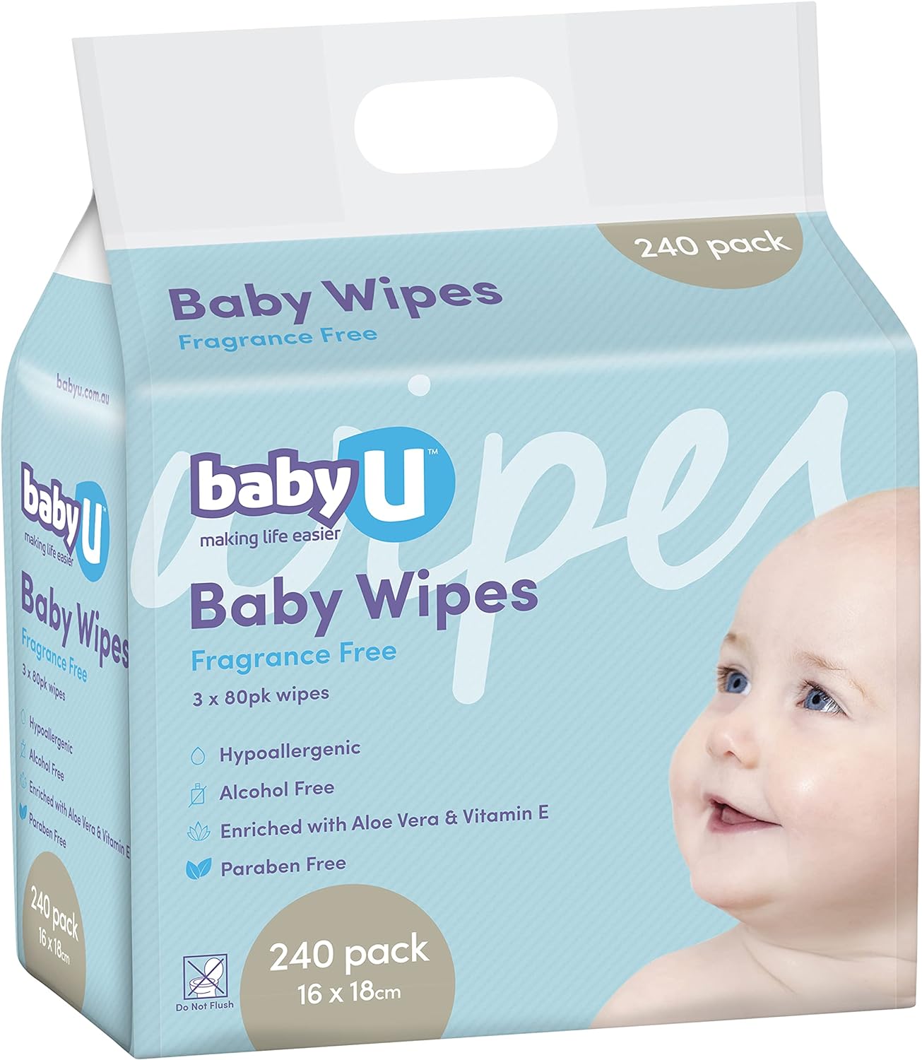 Baby U Baby Wipes Fragrance Free