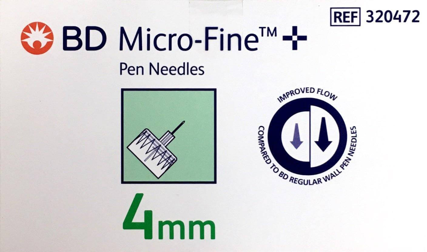 BD Micro-Fine Pen Needles 0.23mm(32G)*4mm 100's diabetes,insulin,issues,microfine,needles