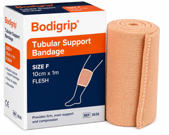 Bodigrip Tubular Support Bandage Provides Firm Even Support Bandage Size F 10cm x 1m Flesh